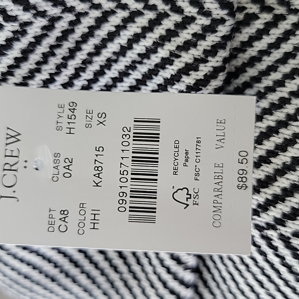 J. Crew Herringbone Turtleneck Fleece Lined Pullover Sz XS Fall 2024 - Picture 3 of 9